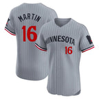 Silnrao M.Twins #16 Austin Martin Player Gray Home Limited Elite Stitched Jerseys