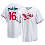 Silnrao M.Twins #16 Austin Martin Player White Home Game Stitched Jerseys