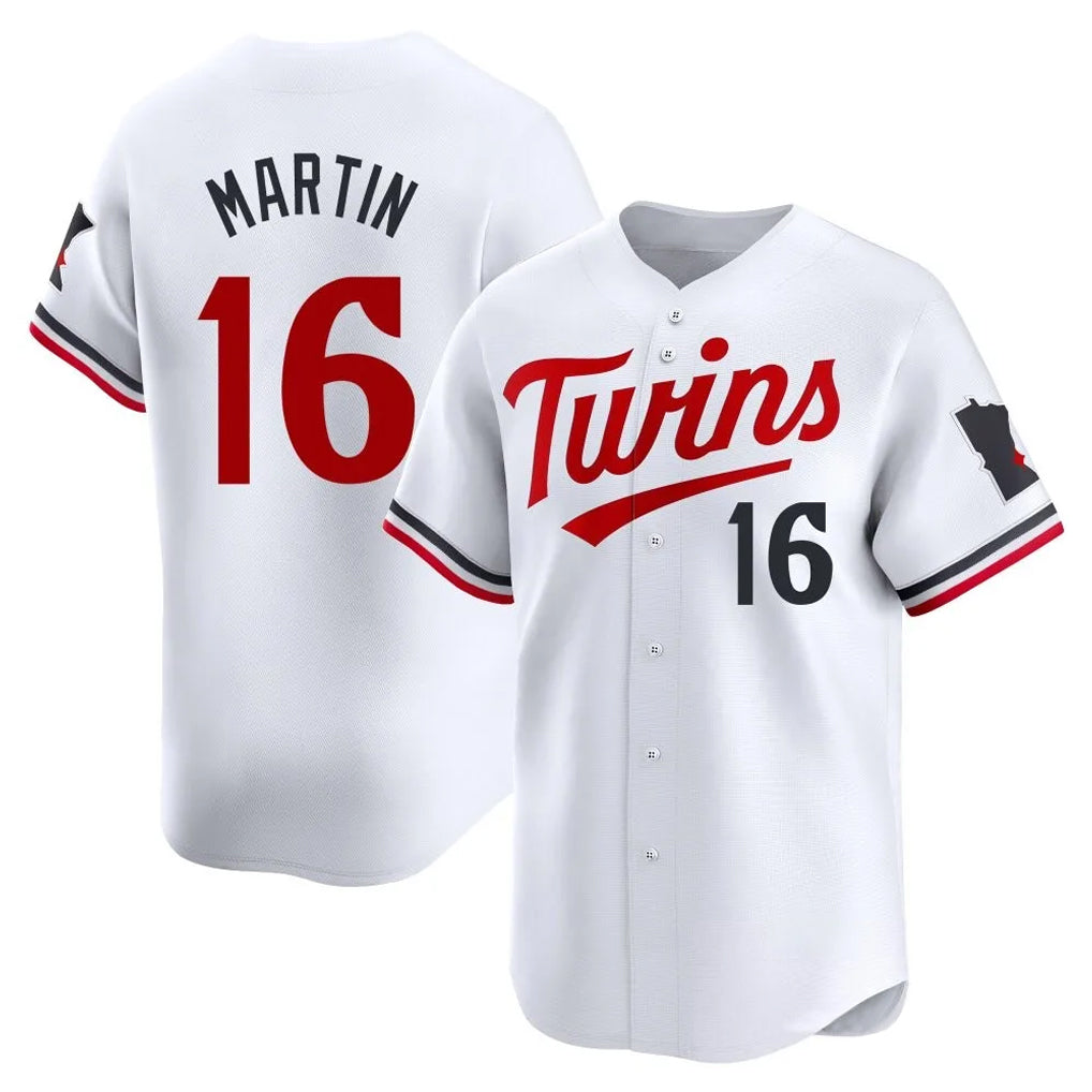 Silnrao M.Twins #16 Austin Martin Player White Home Limited Stitched Jerseys