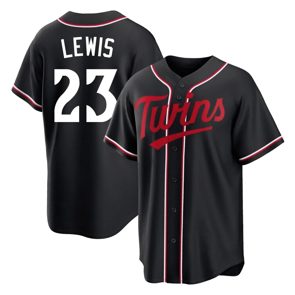 Silnrao M.Twins #23 Royce Lewis Player Black Fashion Out Home Limited Stitched Jerseys