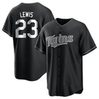 Silnrao M.Twins #23 Royce Lewis Player Black Home Game Stitched Jerseys