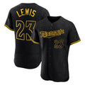 Silnrao M.Twins #23 Royce Lewis Player Black Snake Skin City Home Limited Elite Stitched Jerseys
