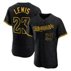 Silnrao M.Twins #23 Royce Lewis Player Black Snake Skin City Home Limited Elite Stitched Jerseys