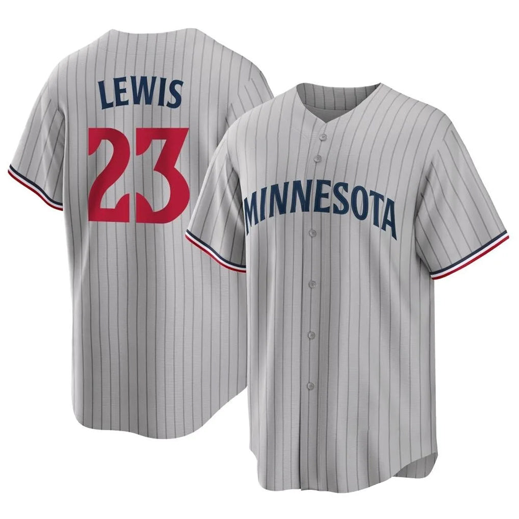 Silnrao M.Twins #23 Royce Lewis Player Gray Game Limited Home Stitched Jerseys