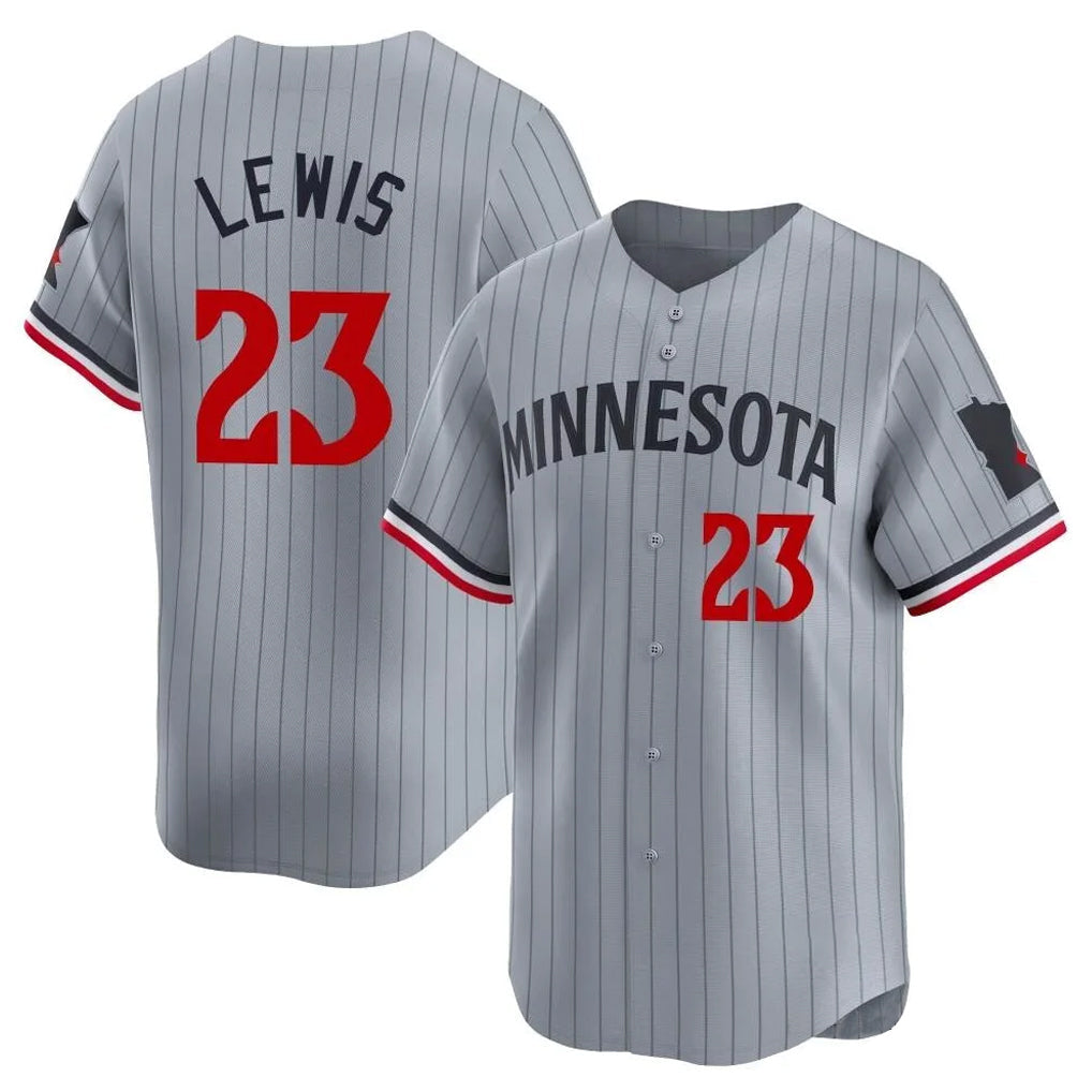Silnrao M.Twins #23 Royce Lewis Player Gray Home Limited Stitched Jerseys