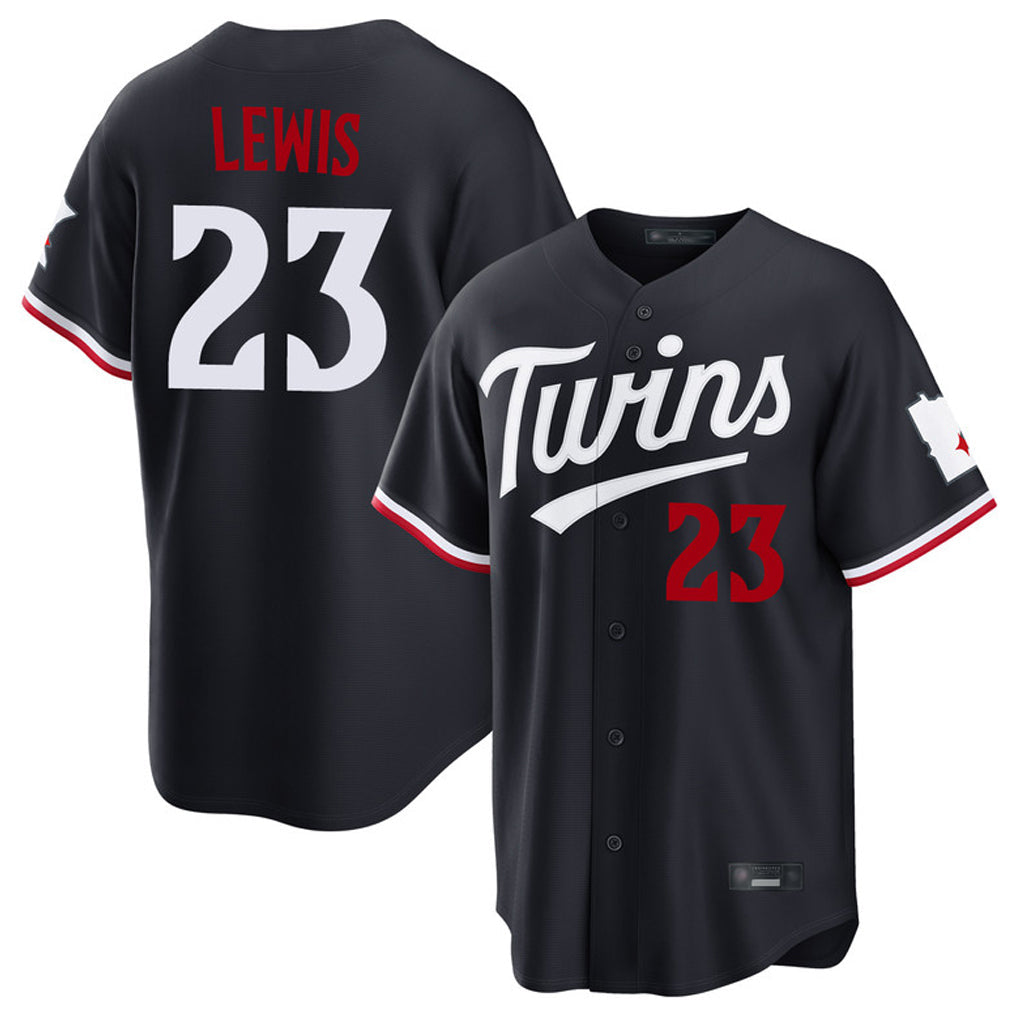Silnrao M.Twins #23 Royce Lewis Player Navy Home Game Stitched Jerseys