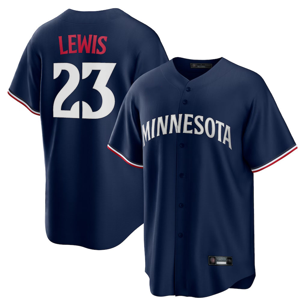Silnrao M.Twins #23 Royce Lewis Player Navy Replica Alternate Home Stitched Jerseys