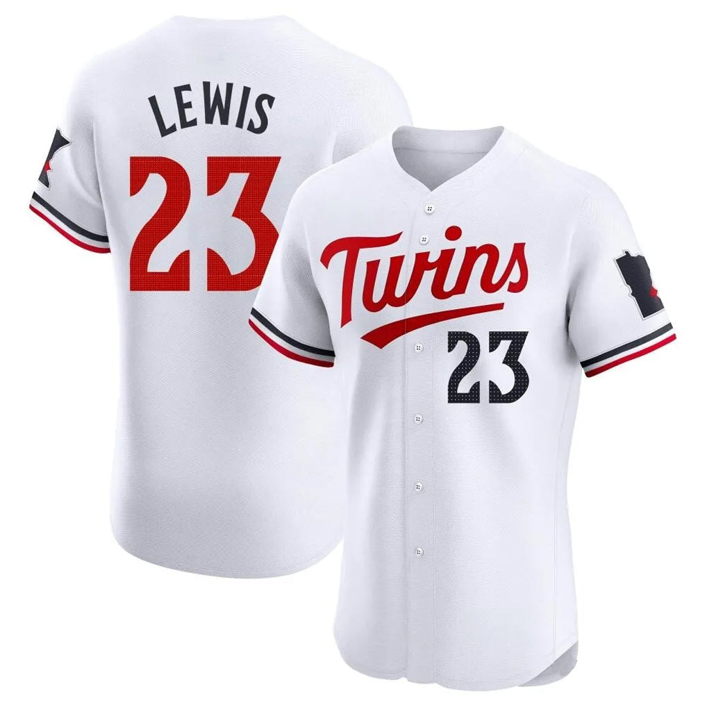 Silnrao M.Twins #23 Royce Lewis Player White Home Limited Elite Stitched Jerseys