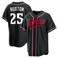 Silnrao M.Twins #25 Byron Buxton Player Black Fashion Out Home Limited Stitched Jerseys