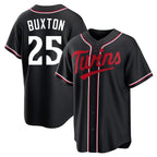 Silnrao M.Twins #25 Byron Buxton Player Black Fashion Out Home Limited Stitched Jerseys