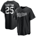 Silnrao M.Twins #25 Byron Buxton Player Black Home Game Stitched Jerseys