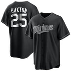 Silnrao M.Twins #25 Byron Buxton Player Black Home Game Stitched Jerseys