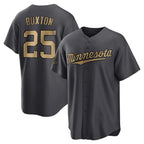 Silnrao M.Twins #25 Byron Buxton Player Charcoal All-Star Game Home Stitched Jerseys