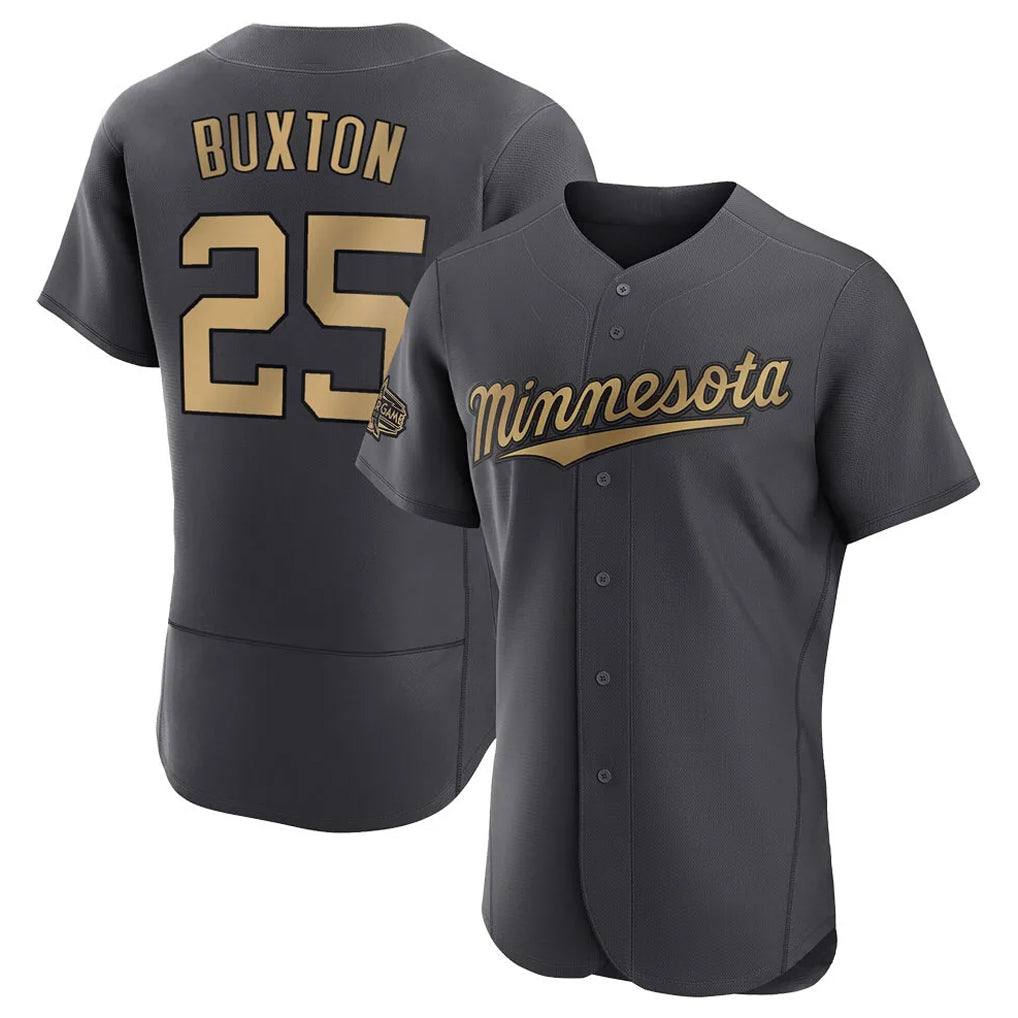 Silnrao M.Twins #25 Byron Buxton Player Charcoal All-Star Limited Elite Home Stitched Jerseys