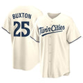 Silnrao M.Twins #25 Byron Buxton Player Cream Game Limited Home Stitched Jerseys
