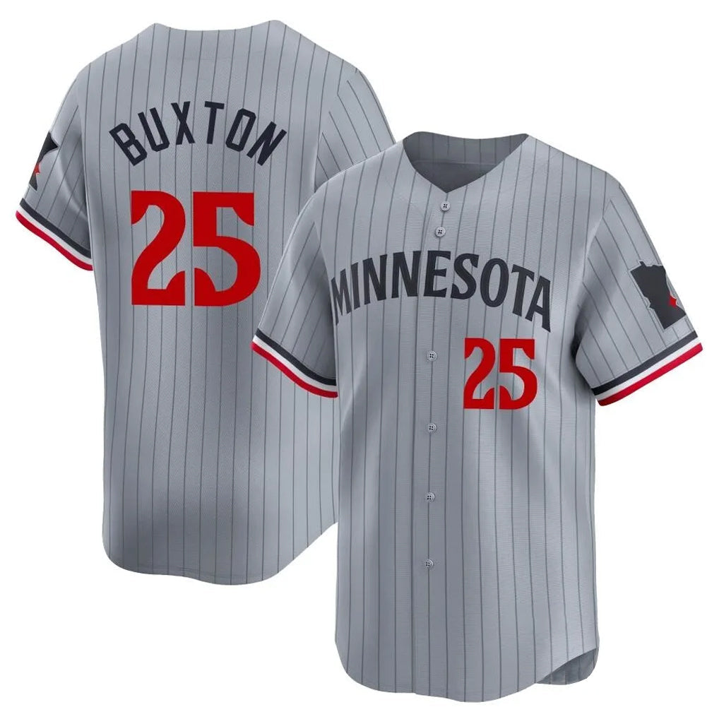 Silnrao M.Twins #25 Byron Buxton Player Gray Home Limited Stitched Jerseys