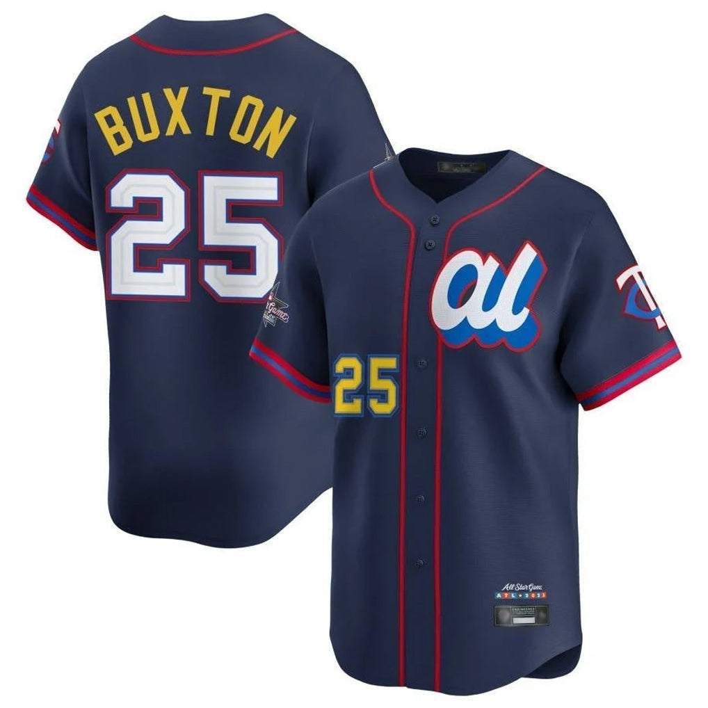 Silnrao M.Twins #25 Byron Buxton Player Navy All-star Game Limited Home Stitched Jerseys