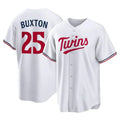 Silnrao M.Twins #25 Byron Buxton Player White Home Game Stitched Jerseys