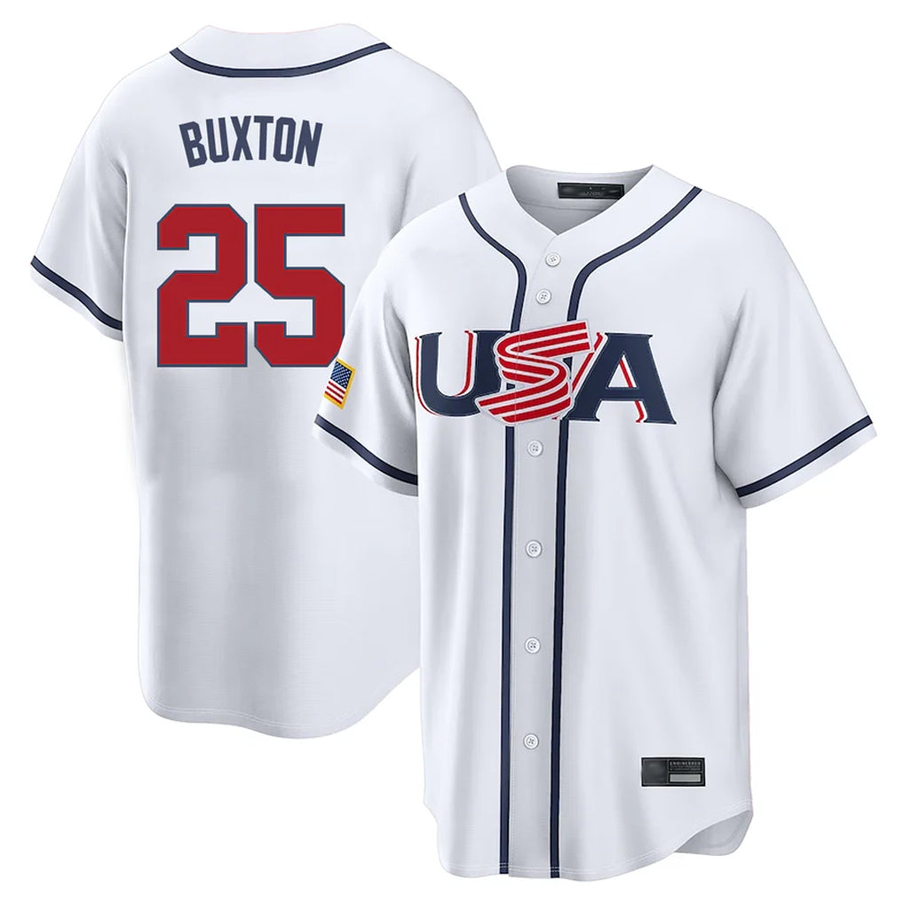 Silnrao M.Twins #25 Byron Buxton Player White USA 2026 World Classic Limited Home Stitched Jerseys
