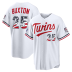 Silnrao M.Twins #25 Byron Buxton White 2026 All-Star Edition Stars & Stripes Stadium Jerseys