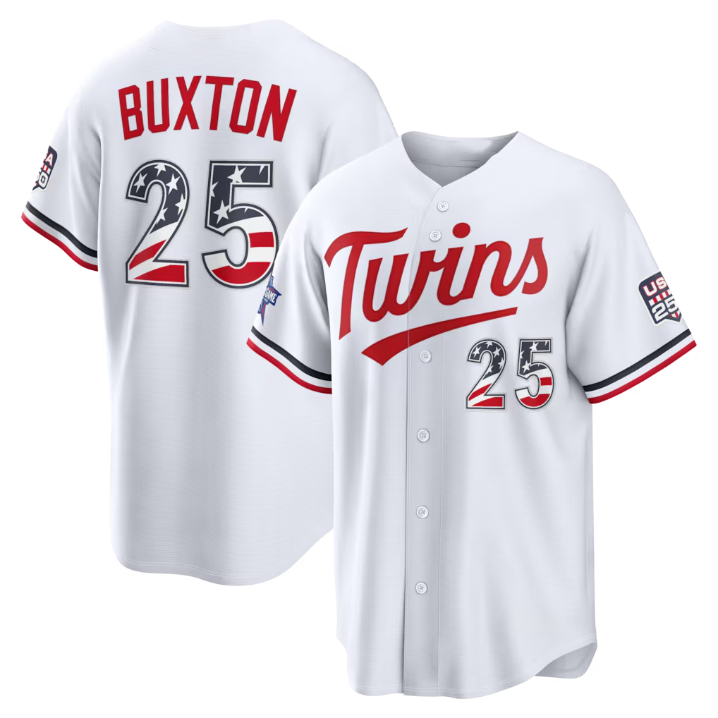 Silnrao M.Twins #25 Byron Buxton White 2026 All-Star Edition Stars & Stripes Stadium Jerseys