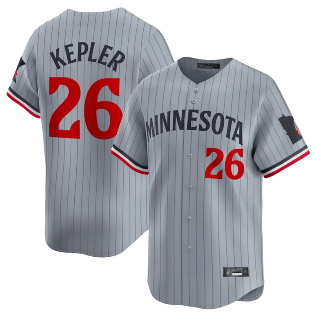 Silnrao M.Twins #26 Max Kepler Player Gray Home Limited Stitched Jerseys