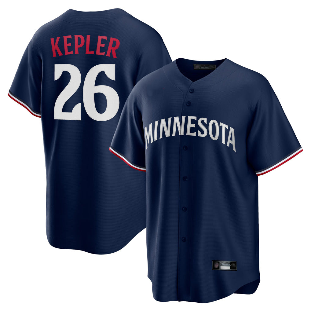 Silnrao M.Twins #26 Max Kepler Player Navy Replica Alternate Home Stitched Jerseys
