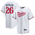 Silnrao M.Twins #26 Max Kepler Player White Home Game Stitched Jerseys