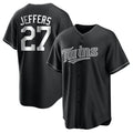 Silnrao M.Twins #27 Ryan Jeffers Player Black Home Game Stitched Jerseys