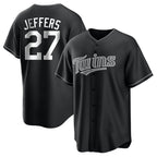 Silnrao M.Twins #27 Ryan Jeffers Player Black Home Game Stitched Jerseys