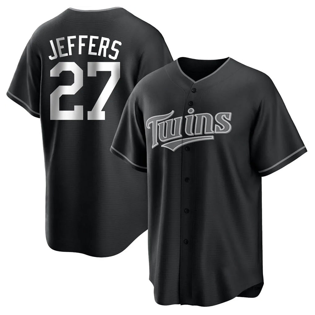 Silnrao M.Twins #27 Ryan Jeffers Player Black Home Game Stitched Jerseys