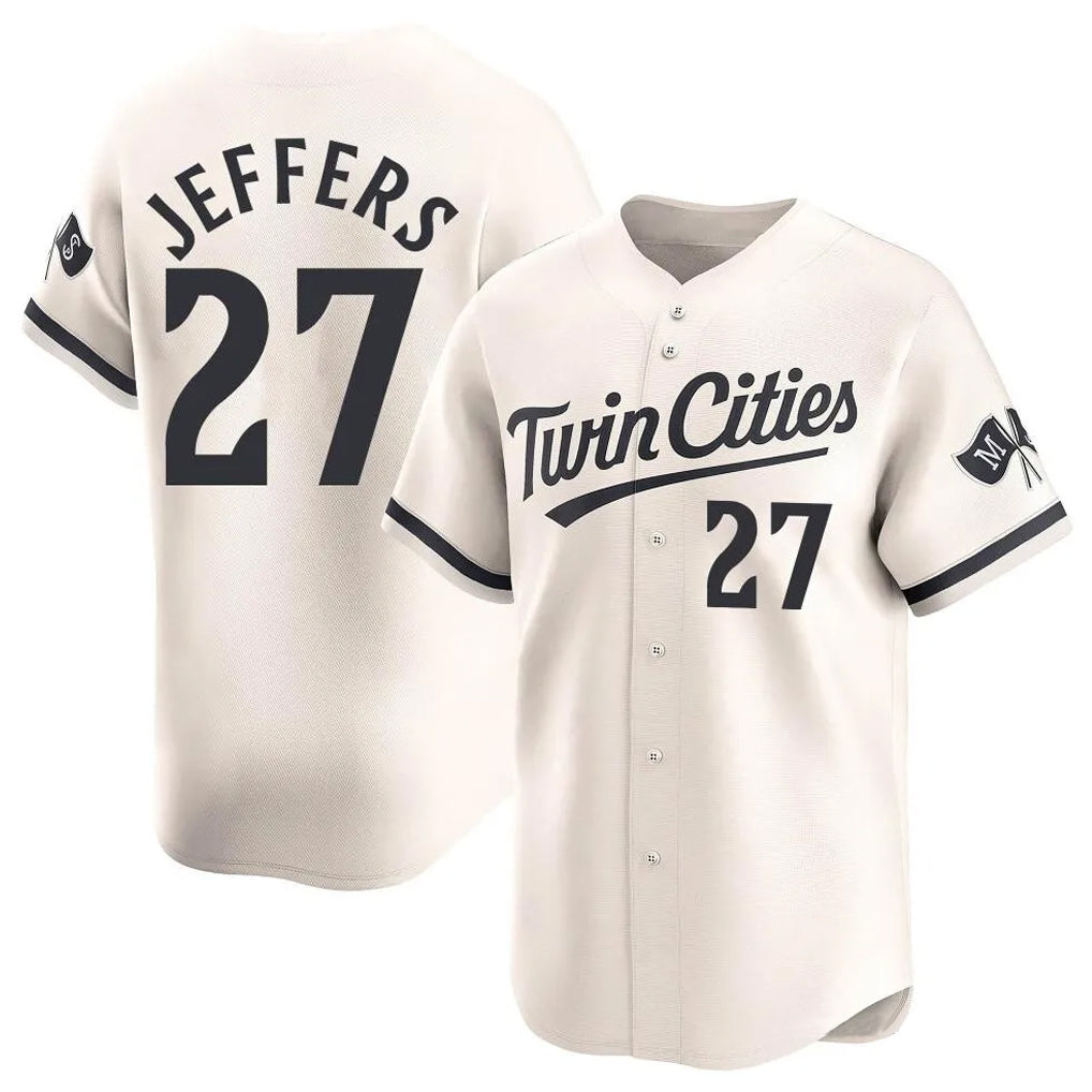 Silnrao M.Twins #27 Ryan Jeffers Player Cream Home Limited Stitched Jerseys