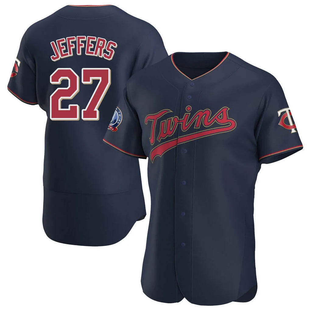 Silnrao M.Twins #27 Ryan Jeffers Player Navy 60th Home Limited Elite Stitched Jerseys