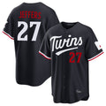 Silnrao M.Twins #27 Ryan Jeffers Player Navy Home Game Stitched Jerseys