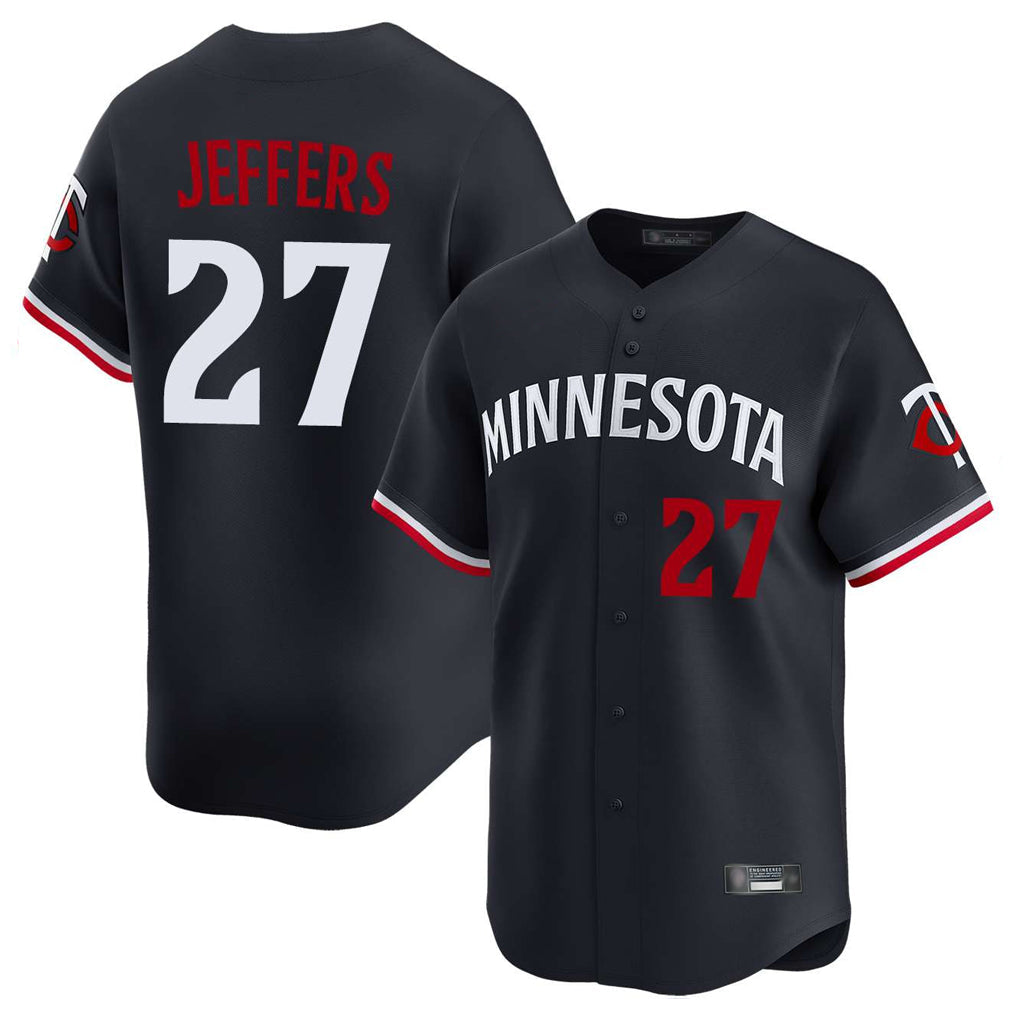 Silnrao M.Twins #27 Ryan Jeffers Player Navy Home Limited Stitched Jerseys