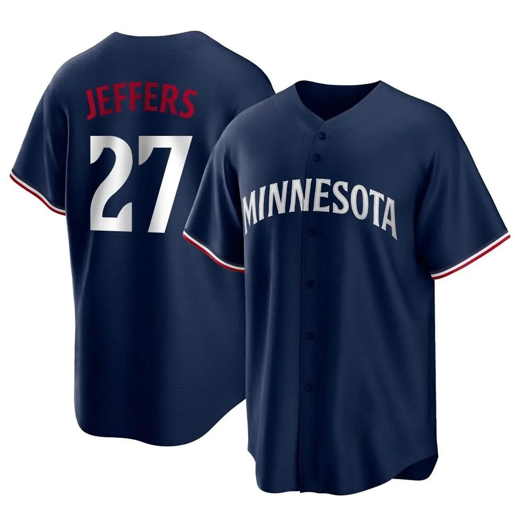 Silnrao M.Twins #27 Ryan Jeffers Player Navy Replica Alternate Home Stitched Jerseys