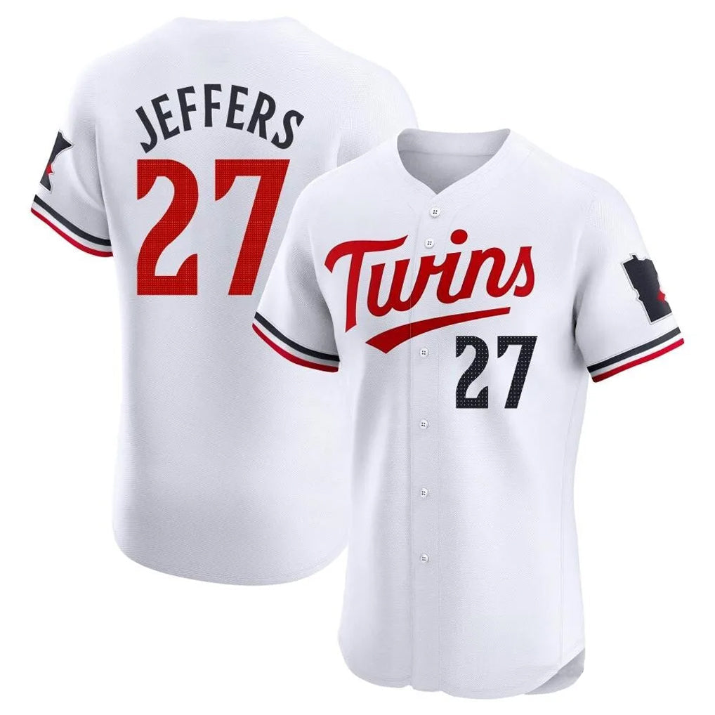 Silnrao M.Twins #27 Ryan Jeffers Player White Home Limited Elite Stitched Jerseys