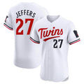 Silnrao M.Twins #27 Ryan Jeffers Player White Home Limited Elite Stitched Jerseys
