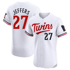Silnrao M.Twins #27 Ryan Jeffers Player White Home Limited Elite Stitched Jerseys