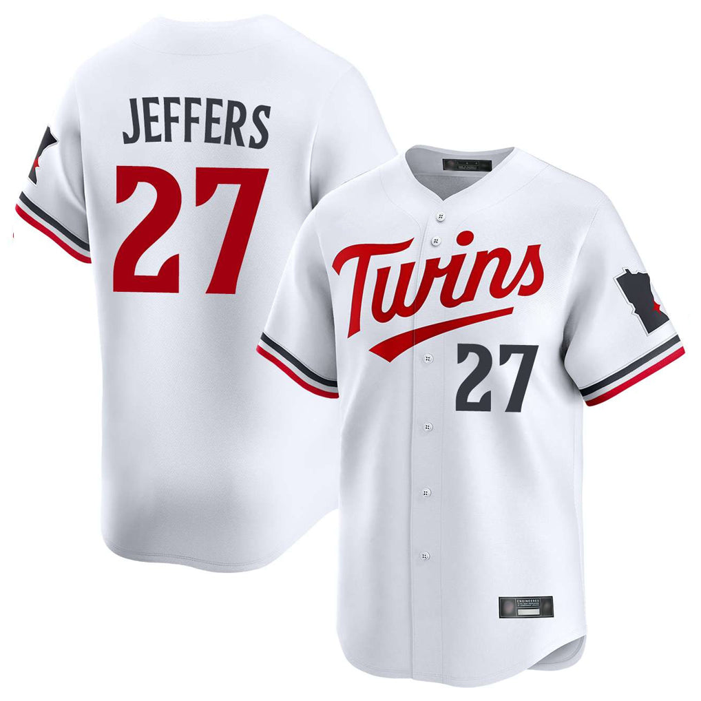 Silnrao M.Twins #27 Ryan Jeffers Player White Home Limited Stitched Jerseys