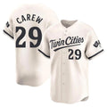 Silnrao M.Twins #29 Rod Carew Player Cream Home Limited Stitched Jerseys