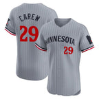 Silnrao M.Twins #29 Rod Carew Player Gray Home Limited Elite Stitched Jerseys