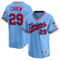 Silnrao M.Twins #29 Rod Carew Player Light Blue Throwback Cooperstown Collection Limited T-shirt Stitched Jerseys