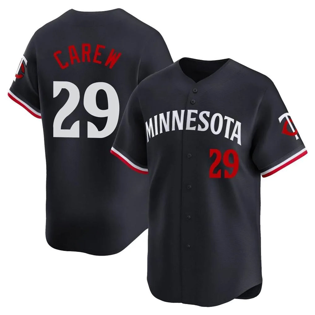 Silnrao M.Twins #29 Rod Carew Player Navy Home Limited Stitched Jerseys