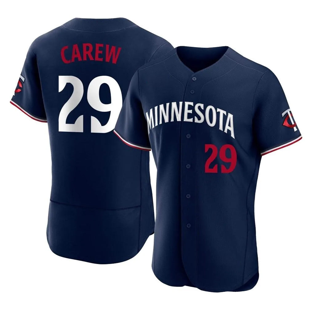 Silnrao M.Twins #29 Rod Carew Player Navy Replica Home Limited Elite Stitched Jerseys