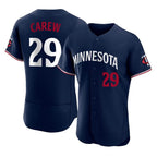 Silnrao M.Twins #29 Rod Carew Player Navy Replica Home Limited Elite Stitched Jerseys