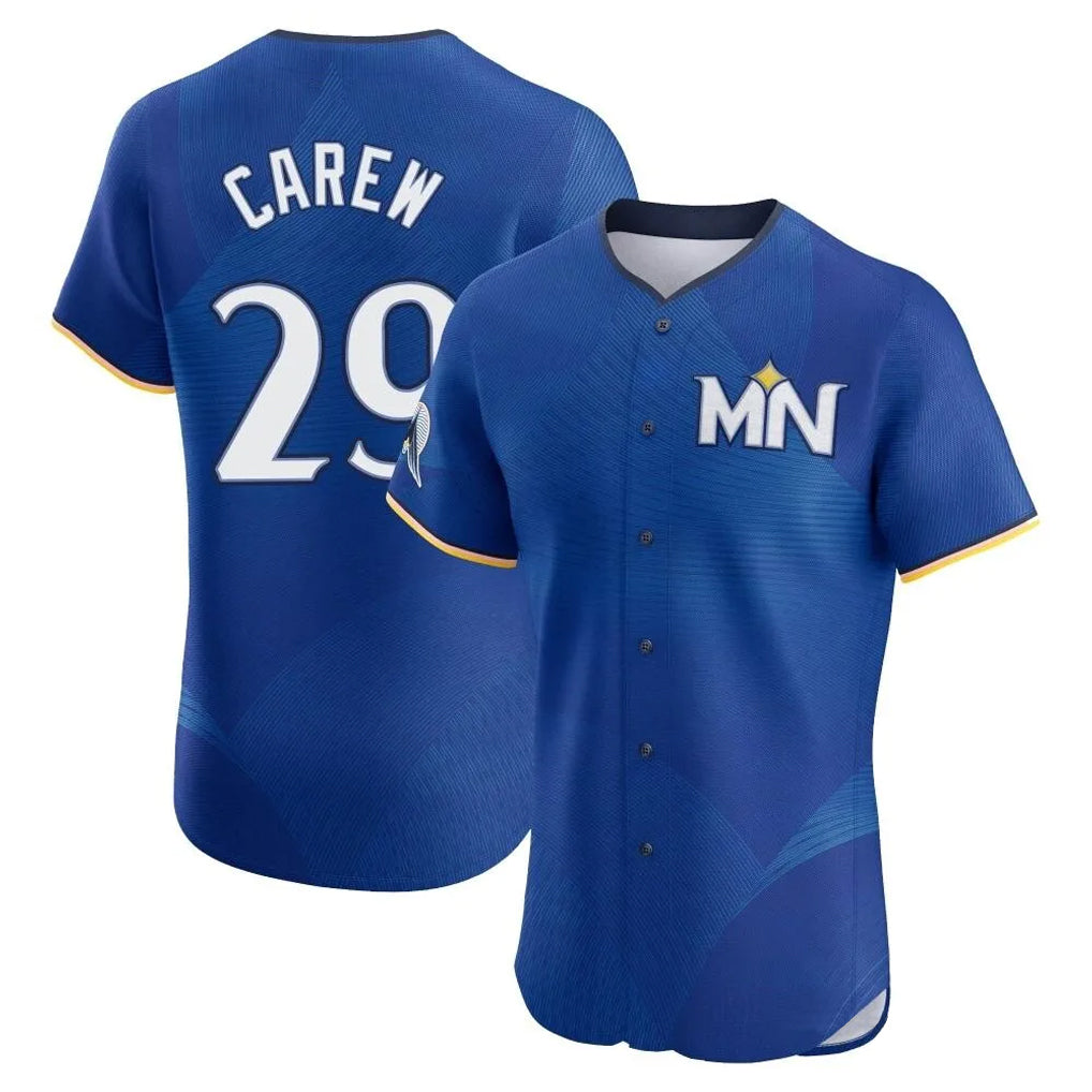 Silnrao M.Twins #29 Rod Carew Player Royal City Connect Limited Elite Home Stitched Jerseys
