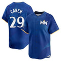 Silnrao M.Twins #29 Rod Carew Player Royal City Connect Limited Home Stitched Jerseys