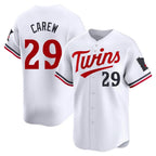 Silnrao M.Twins #29 Rod Carew Player White Home Limited Stitched Jerseys