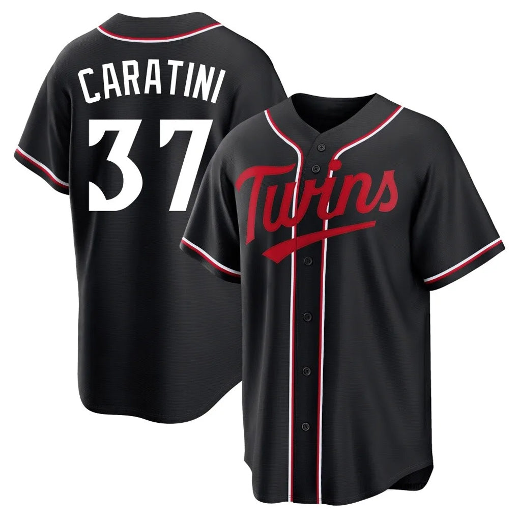 Silnrao M.Twins #37 Victor Caratini Player Black Fashion Out Home Limited Stitched Jerseys